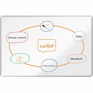 Nobo Premium Plus stål whiteboard 180x120cm hvid 