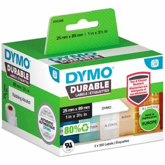 Dymo Durable etiketter 25x89mm hvid 
