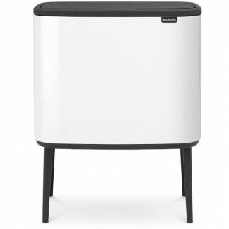 Brabantia BO vippelågsspand 3x11L White 