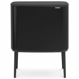 Brabantia BO vippelågsspand 3x11L Matt Black 