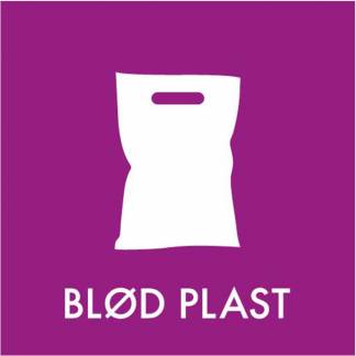 Blød plast piktogram til kildesortering 12x12cm 