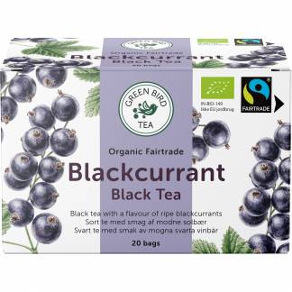 Green Bird Blackcurrant &oslash;kologisk te 20 breve