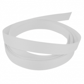 Satinb&aring;nd ribbet B:9mm L:90m hvid