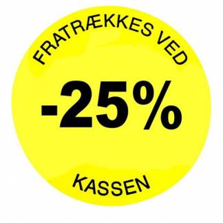 Rabatetiketter -25% Ø35mm gul 