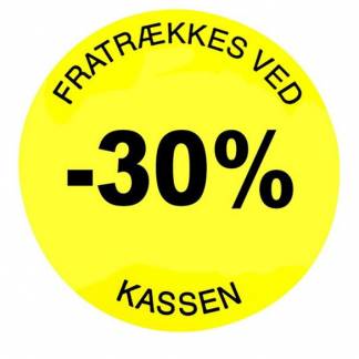 Rabatetiketter -30% Ø35mm gul 