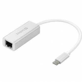 Sandberg USB-C gigabit netv&aelig;rk-kabel hvid