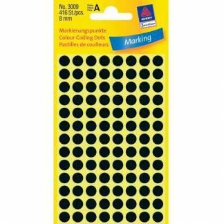 Avery 3592 &Oslash;8mm etiket sort 