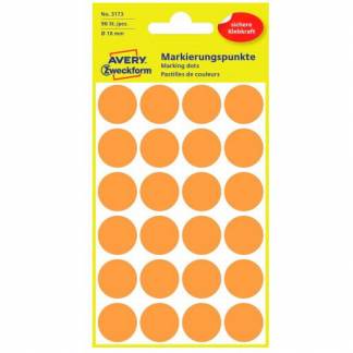 Avery 3173 farvekodingsdots &Oslash;18mm lysorange