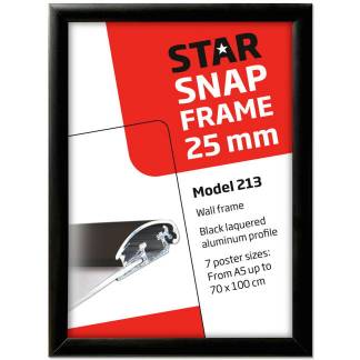 Snapramme 25mm A4 sort