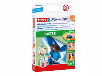 Tesa 58003 powerstrips poster 20stk 