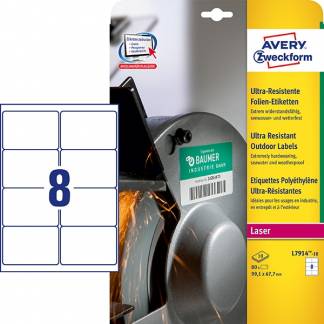 Avery L7914 laseretiket 99,1x67,7mm hvid 80stk
