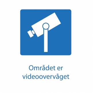 A4 piktogram 'Området er videoovervåget' blå 