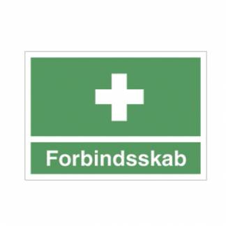 Nødskilt A6 'forbindsskab' grøn 