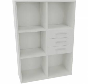 Kontorreol C3 5 rum 3 skuffer hvid