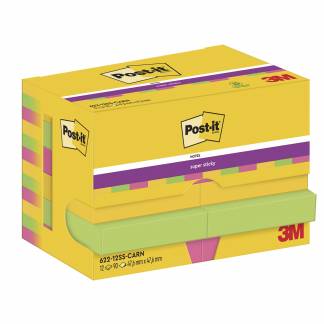 Post-it Super Sticky notes 47,6x47,6mm Carnival 12stk 