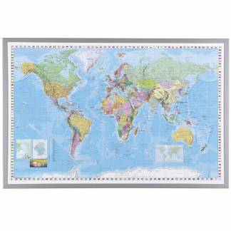 NAGA indrammet verdenskort 60x90cm