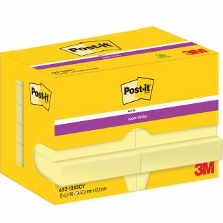 Post-it Super Sticky notes 47,6x47,6mm gul 12stk 