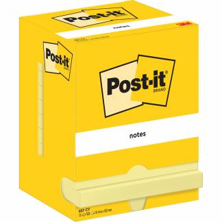 Post-it notesblok 76x102mm gul 12stk 