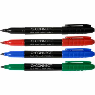 Q-connect permanent marker flerfarvet 1mm 10stk 