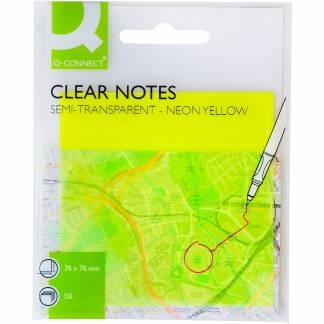 Q-connect semitransparente notes 76x76mm neongul 