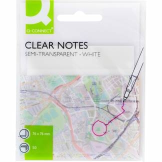 Q-Connect semitransparente notes 76x76mm hvid 