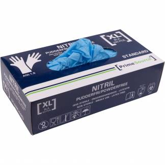 Handske Engangs Prime Source STANDARD str XL Nitril uden Pudder Blå AQL 1.5