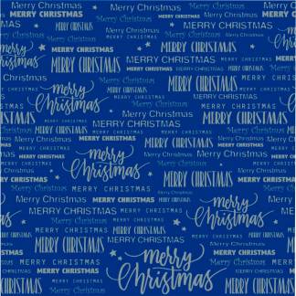 Gavepapir Merry Christmas 40cmx160m bl&aring;