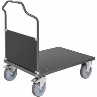 Kongamek platformsvogn 1290x700x1065mm m&oslash;rkegr&aring;/sort