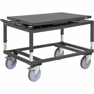 Kongamek pallevogn m/bremse 1338x810x807mm m&oslash;rkegr&aring; 800kg