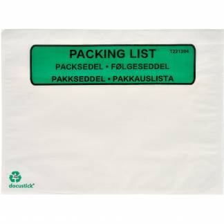 F&oslash;lgeseddellommer papir m/tryk C5 165x225mm hvid 1000stk 