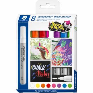 Staedtler Lumocolor 344 kridtmarker 2,4mm flere farver 8stk 