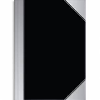 Rhino Kina notesbog 70g linjeret A5 sort/s&oslash;lv 