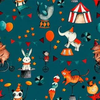 Gavepapir cirkus 55cmx160m gr&oslash;n