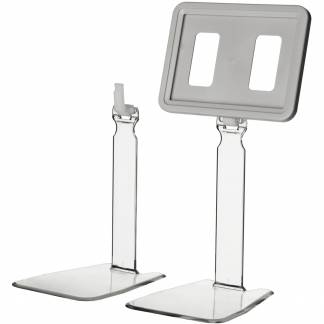 Diskfod t/prisdisplay hvid/transparent