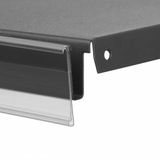 DBR hyldeforkant m/standardtape 885mm transparent