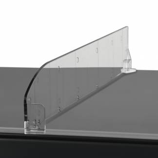 Hyldedeler str&aring; m/varestopper venstre 285x60mm glasklar