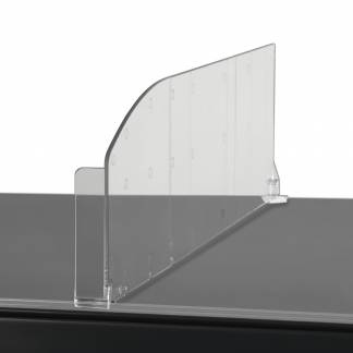 Hyldedeler skr&aring; m/varestopper h&oslash;jre 285x120mm glasklar