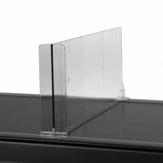 Hyldedeler line&aelig;r m/varestopper midt 435x120mm glasklar