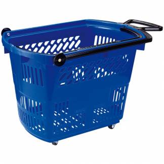 Indk&oslash;bskurv m/hjul 33L bl&aring;