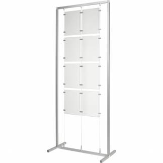 M&aelig;glerdisplay A4 400x750x1800mm gr&aring;/s&oslash;lv