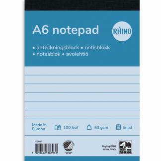 Rhino telefonblok 60 g A6 Linieret Hvid 