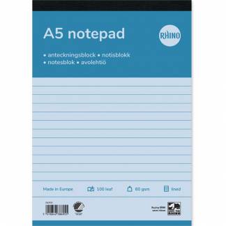 Rhino telefonblok 60g A5 linjeret hvid