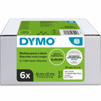 Dymo multietiketter 32x57mm hvid 6rl 