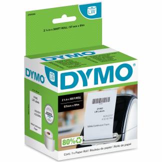 Dymo endel&oslash;s papirrulle 57mmx91m hvid 