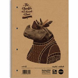 Rhino Recycled kollegieblokke 70g A4 linjeret 4 huller 