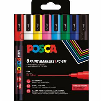 Uni Posca 3M paintmarker 0,9-1,3mm 8stk