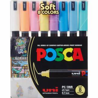 Uni Posca 1MR paintmarker 0,7mm pastel 8stk 
