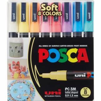 Uni Posca PC-3M paintmarker 0,9-1,3mm pastel 8stk 