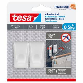 Tesa kl&aelig;bekrog 0,5kg hvid 2stk