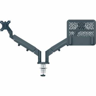 Leitz Ergo dual monitor- og laptoparm 600x1120x110mm m&oslash;rkegr&aring;